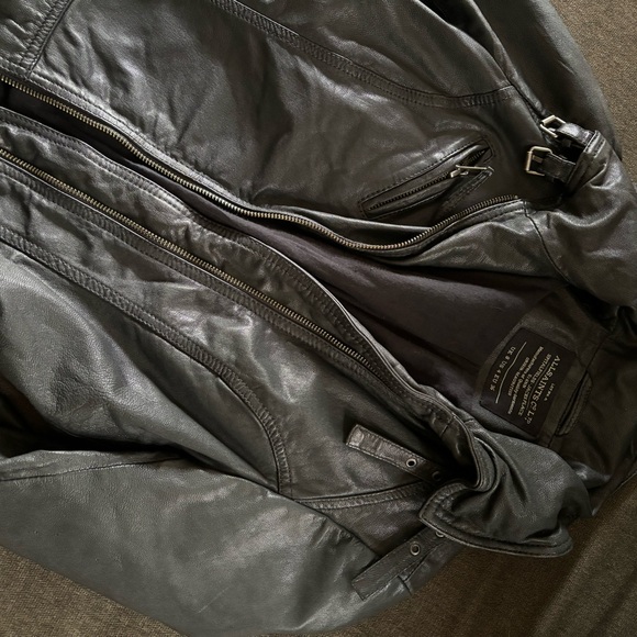 All Saints Spitalfields  Black Leather jacket authentic - Picture 4 of 4